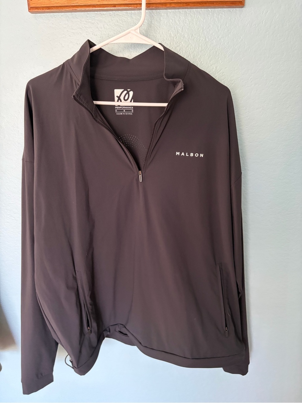 Malbon Men’s Black Quarter-Zip Performance Jacket